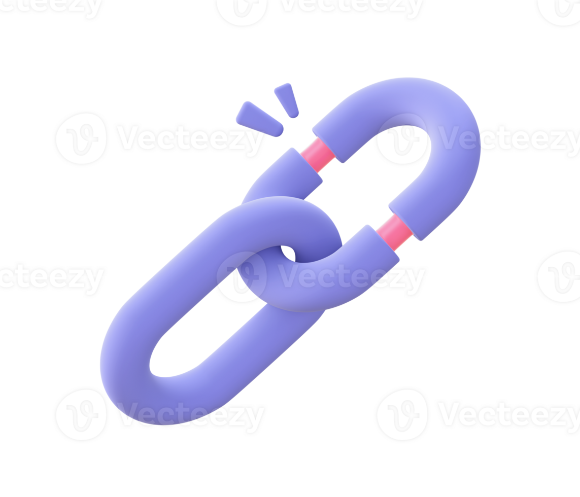 3d ilustração ícone do simples roxa ligação para ui ux rede Móvel apps social meios de comunicação Publicidades Projeto png