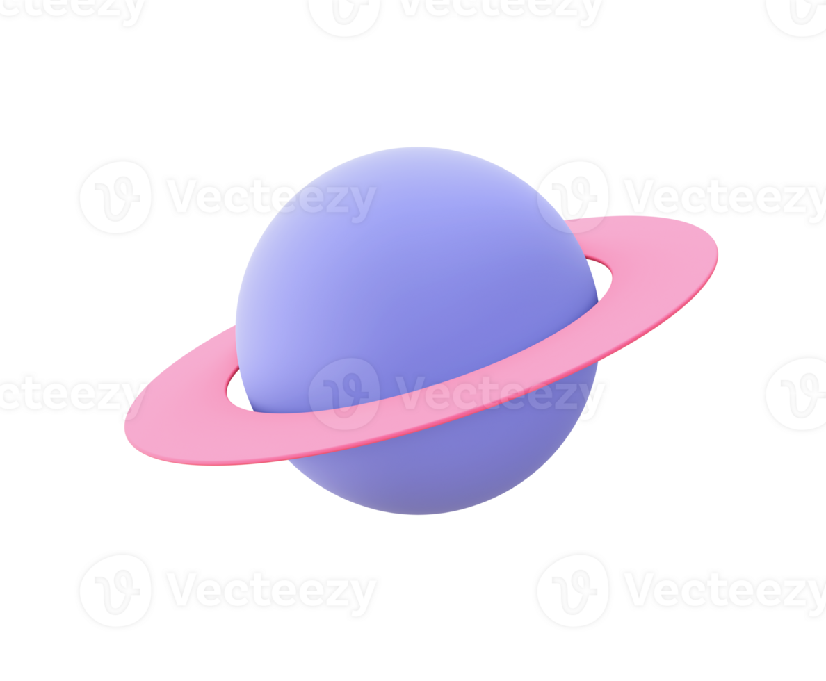 3d illustration icon of purple Planet for UI UX web mobile apps social media ads design png