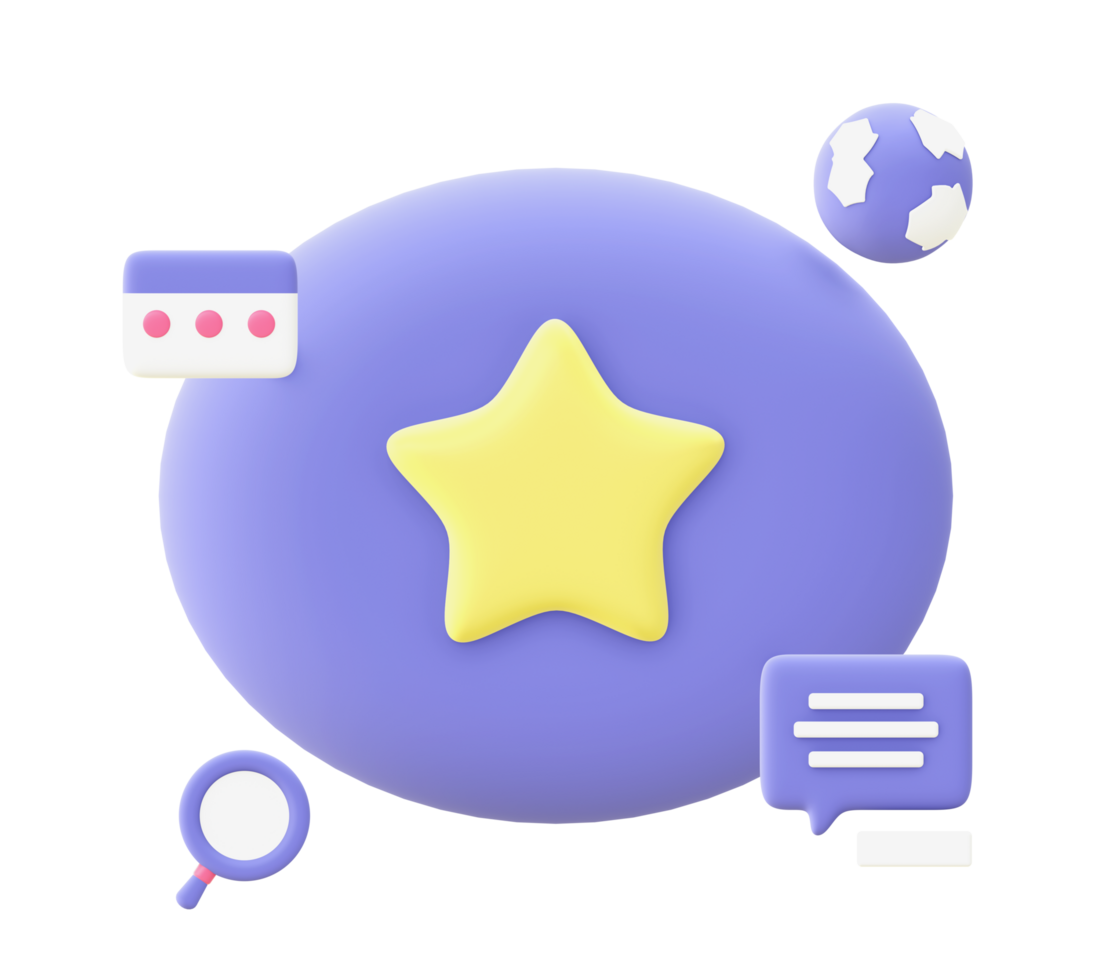 3d illustration icon of purple Online Activities for UI UX web mobile apps social media ads design png