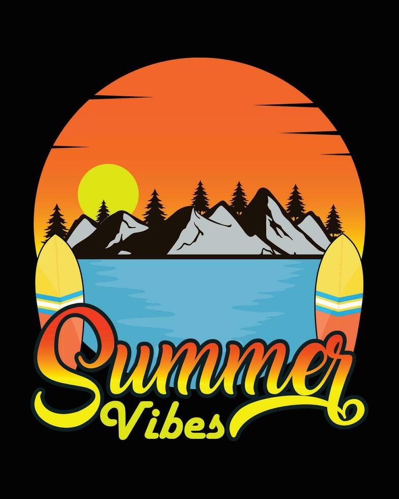 Hello Summer, Enjoy Summer, Summer Vibes, Enjoy Summer Music T-shirt Design, Vector Art Design, Illustration T-shirt Design