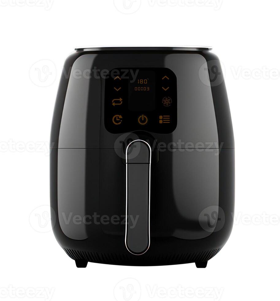 Air Fryer. Black Electric Deep Fryer on white background with clipping path. photo
