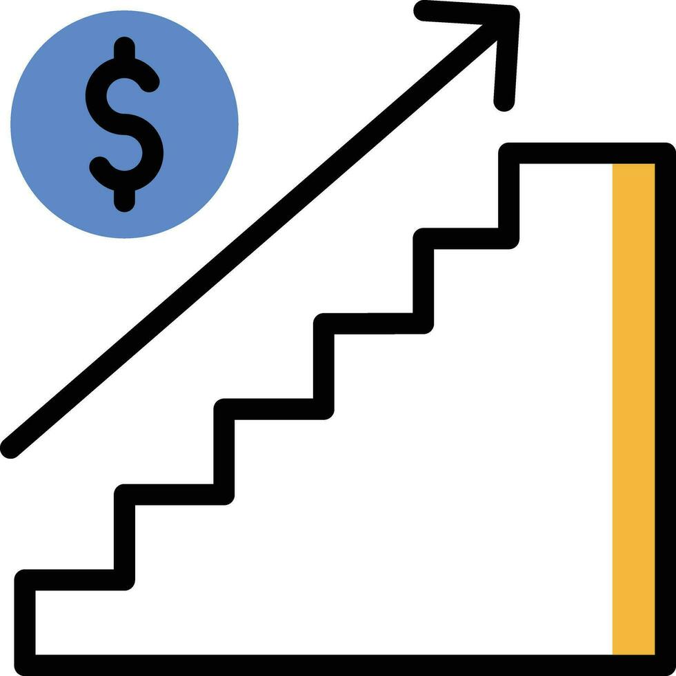 ilustración vectorial de escaleras en un fondo. símbolos de calidad premium. iconos vectoriales para concepto y diseño gráfico. vector