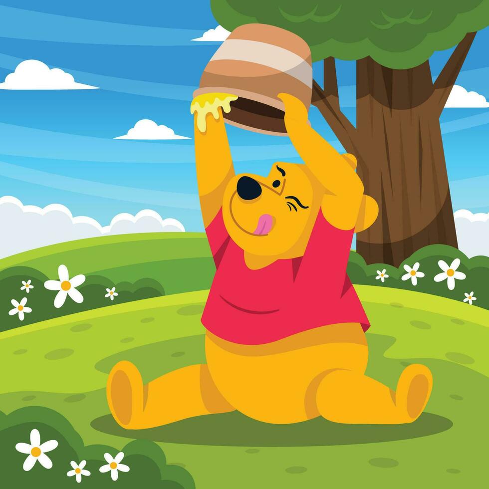 Bear Eating Honey vector