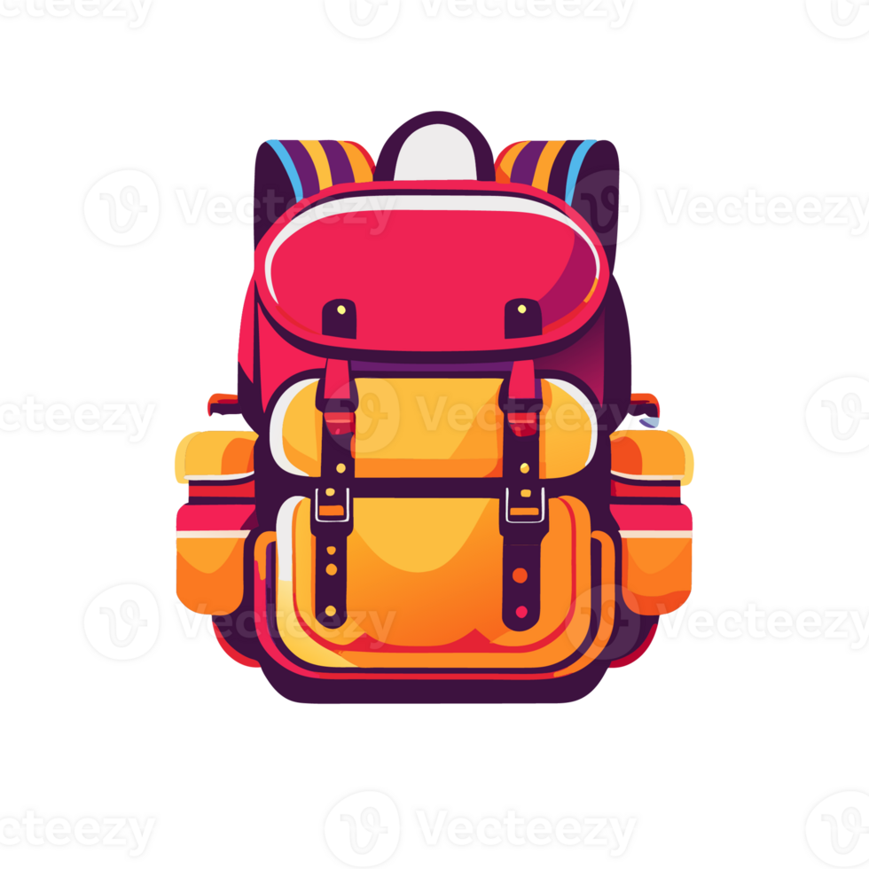 ryggsäck ryggsäck resa turist ryggsäck utomhus- vandring resande backpacker bagage bagage illustration. generativ ai png