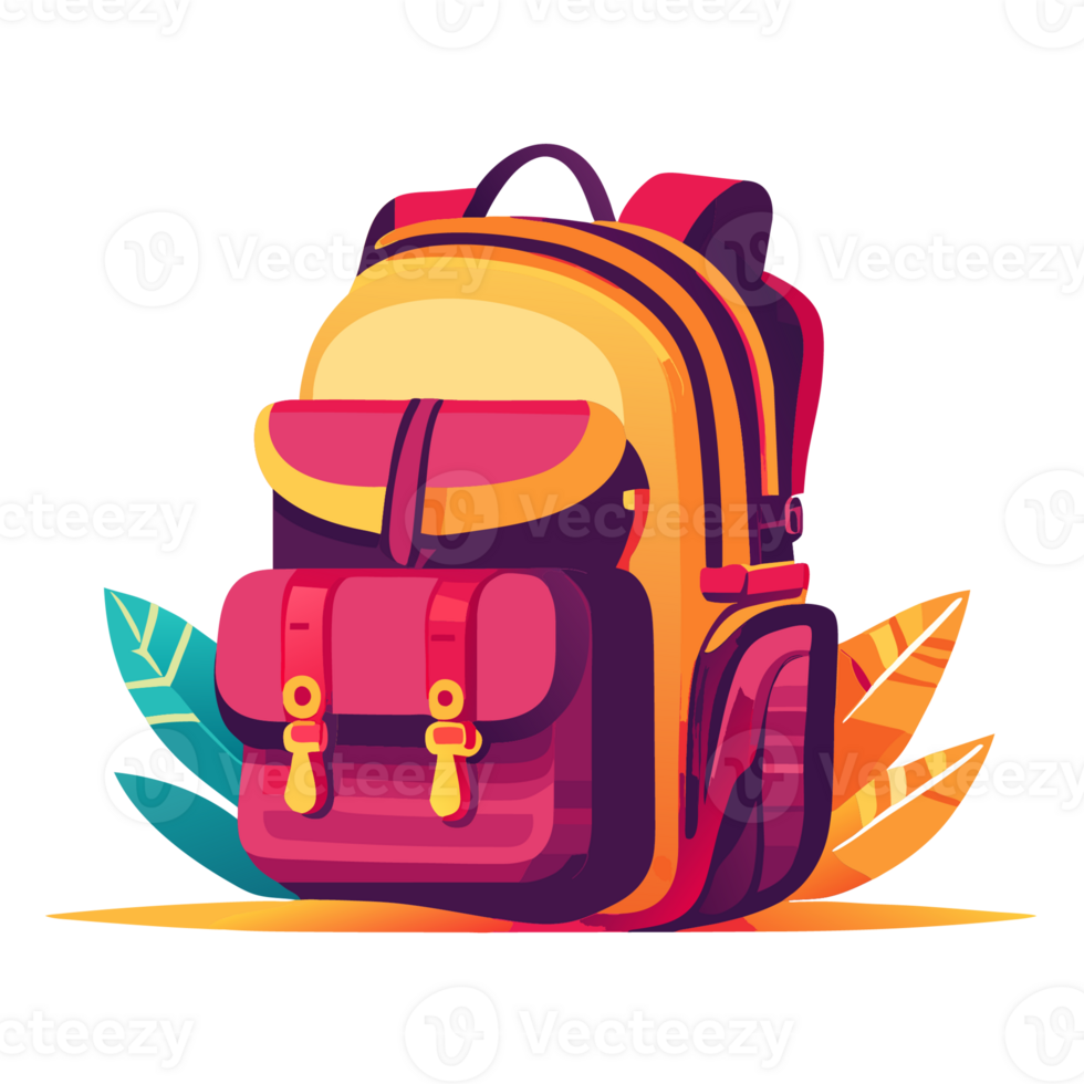 Backpack rucksack travel tourist knapsack outdoor hiking traveler backpacker baggage luggage illustration. png