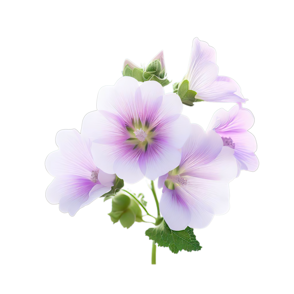 isolated flowers and tropical leaves png