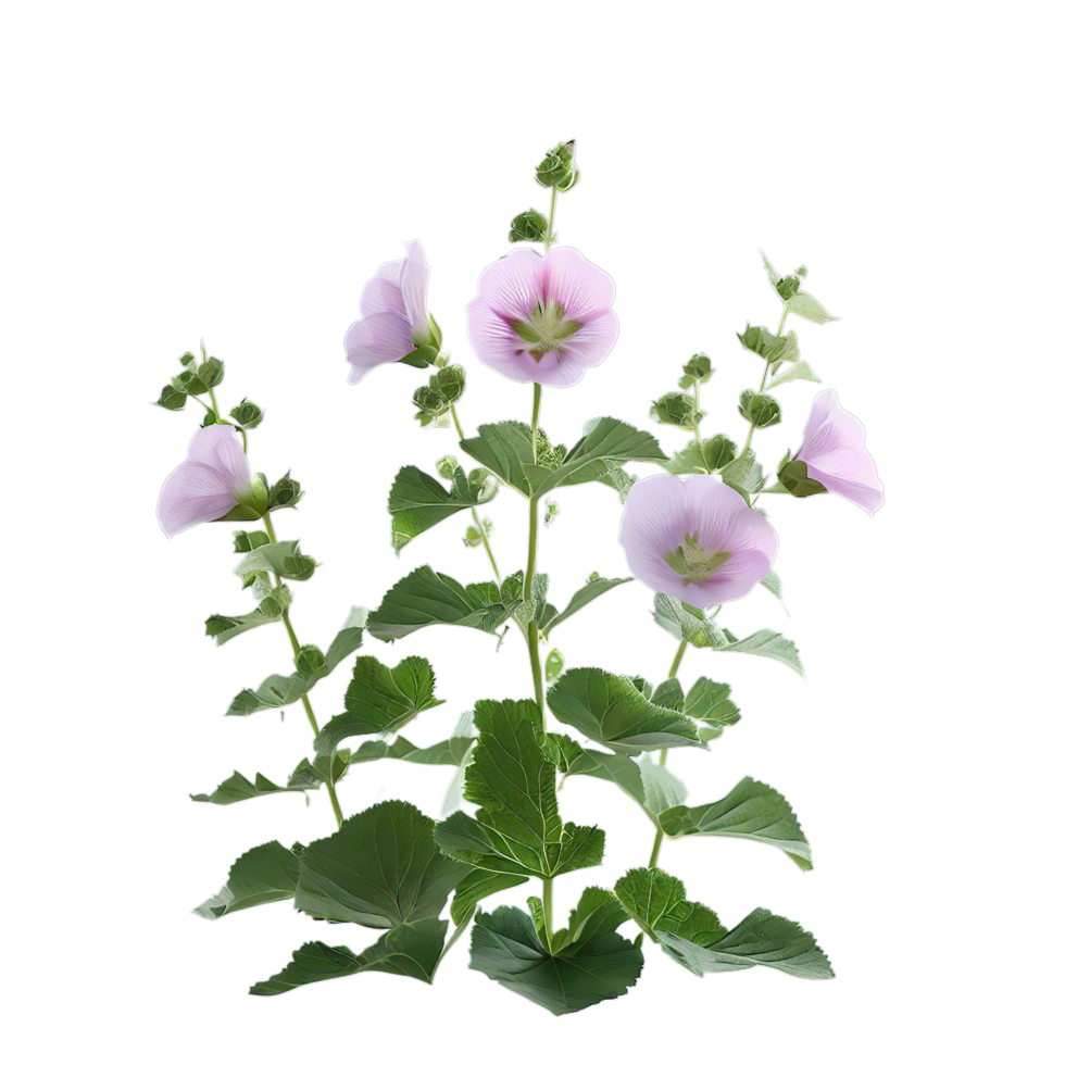 isolated flowers and tropical leaves png
