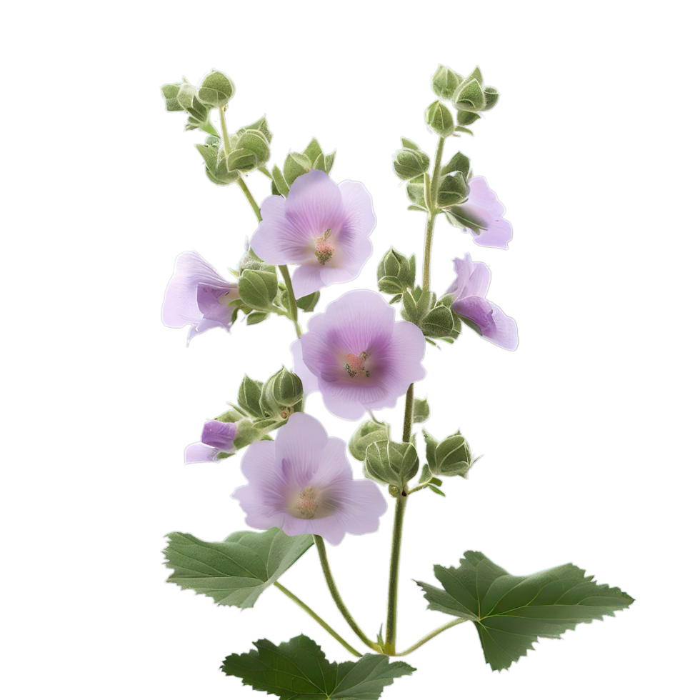 isolated flowers and tropical leaves png