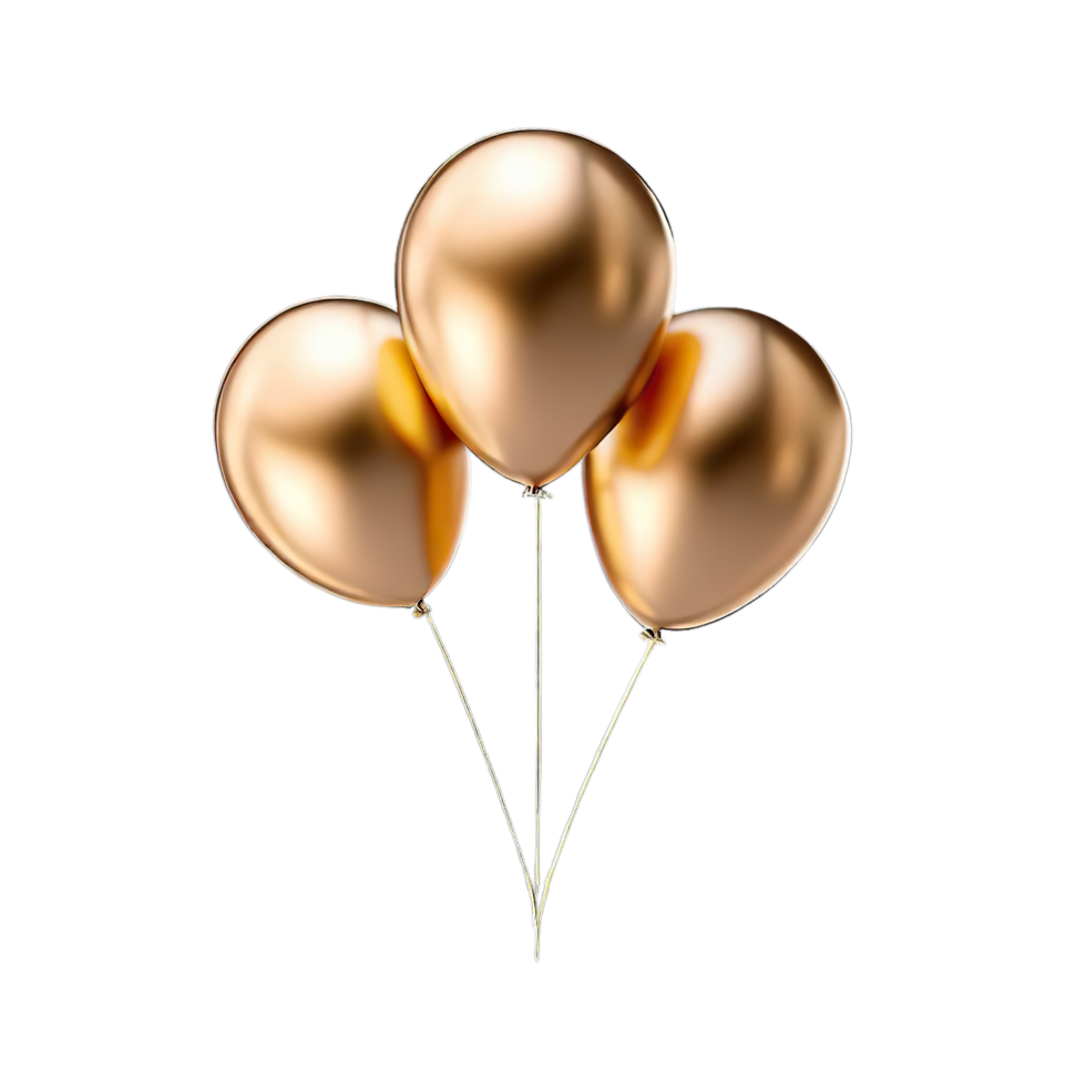 feiern Gold Ballon, glücklich Geburtstag und Neu Jahr ai generativ png
