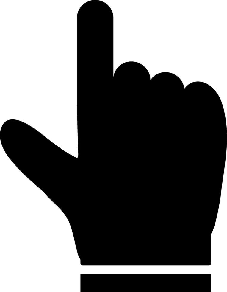 Gesture of pointing upward in black and white color. vector