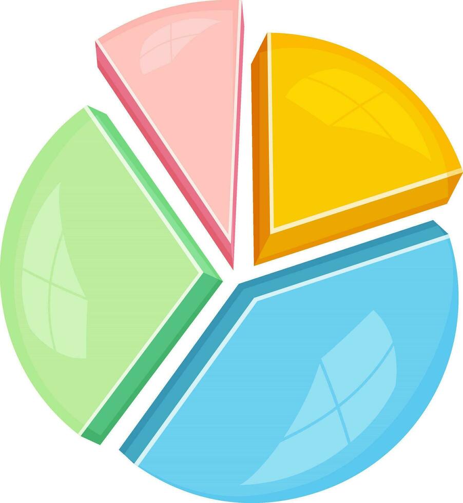 Glossy colorful pie chart infographic for Business. vector