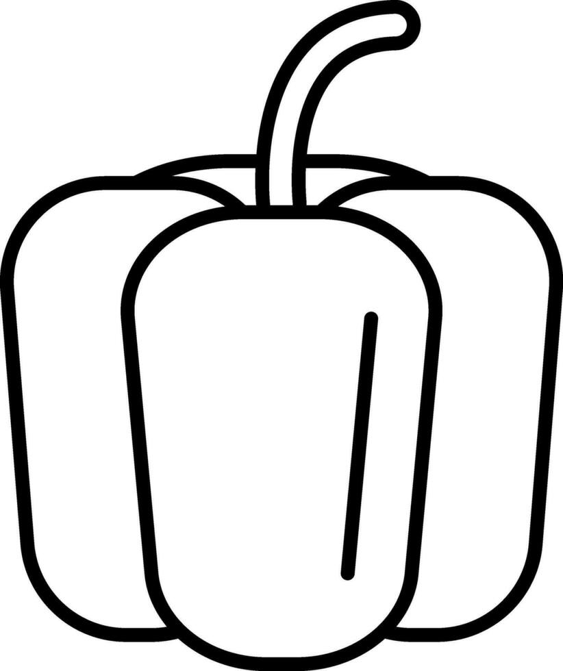 Capsicum icon in black line art. vector