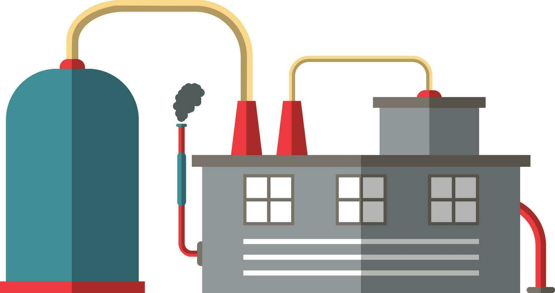 Flat style illustration of factory. vector