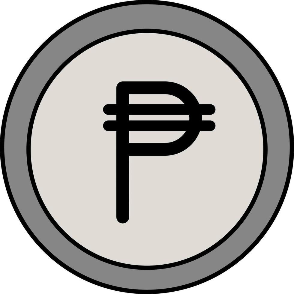 Vector Illustration of Gray Peso Coin.