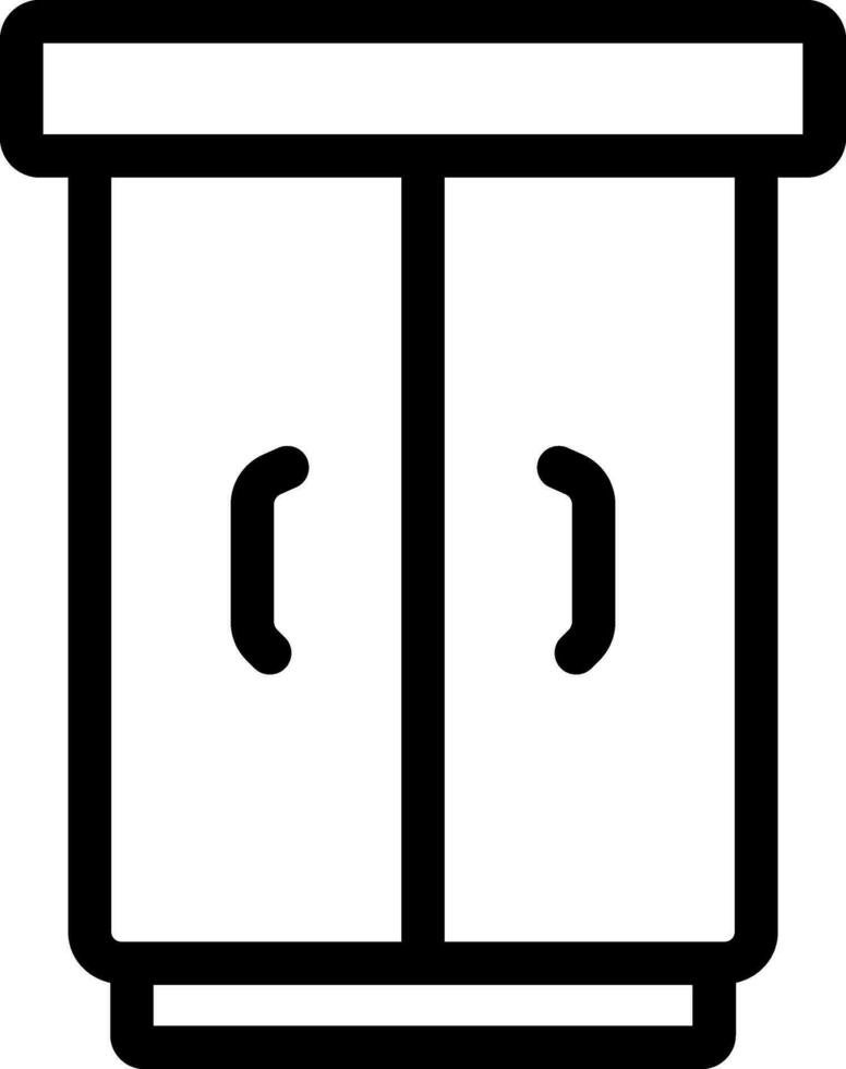 Isolated Cupboard Icon in Black Outline. vector