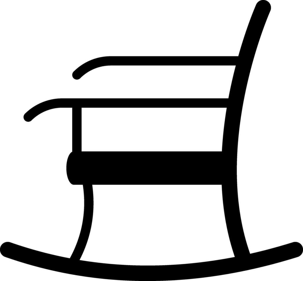 Isolated black rocking chair. vector