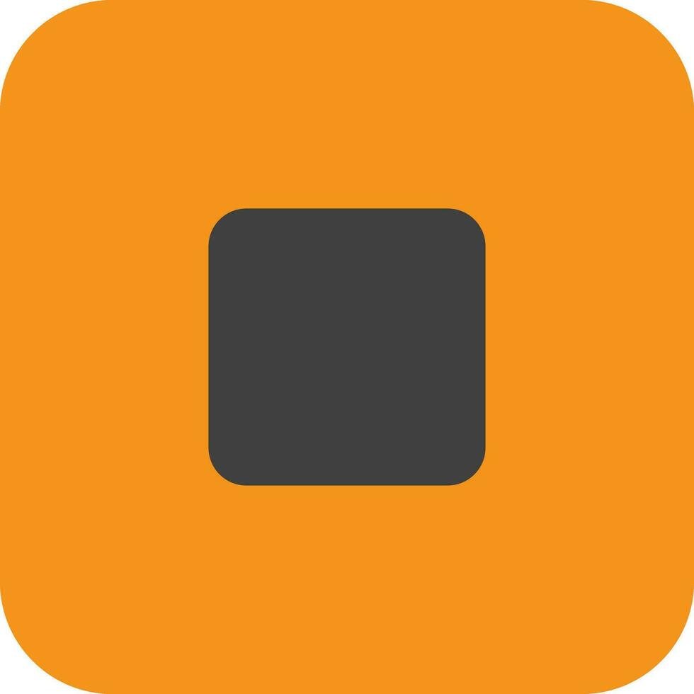 Stop button icon with orange color background. vector