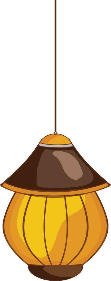 Yellow and brown hanging lantern. vector