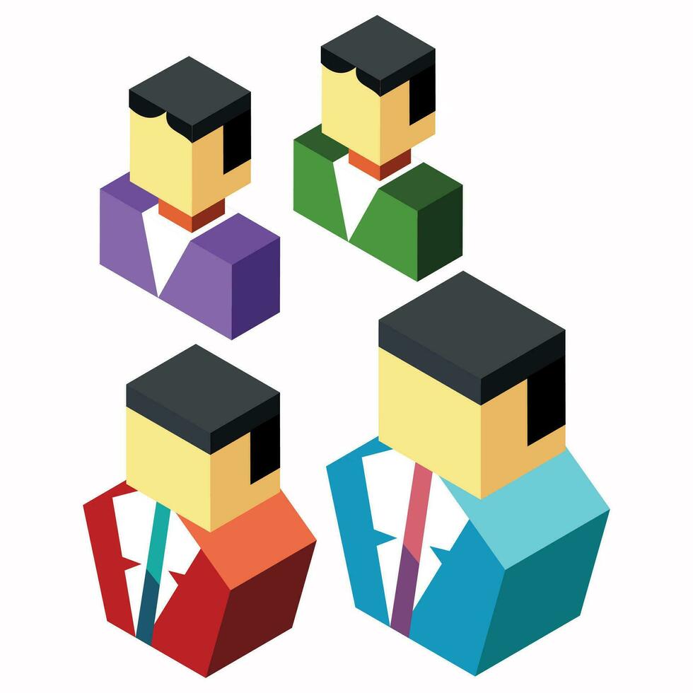 Flat illustration of team or group isometric element. vector