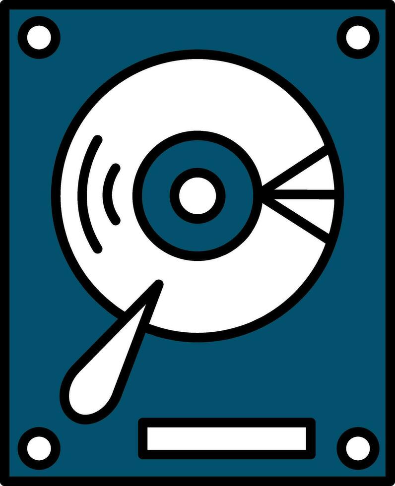 difícil disco conducir icono en azul y blanco color. vector