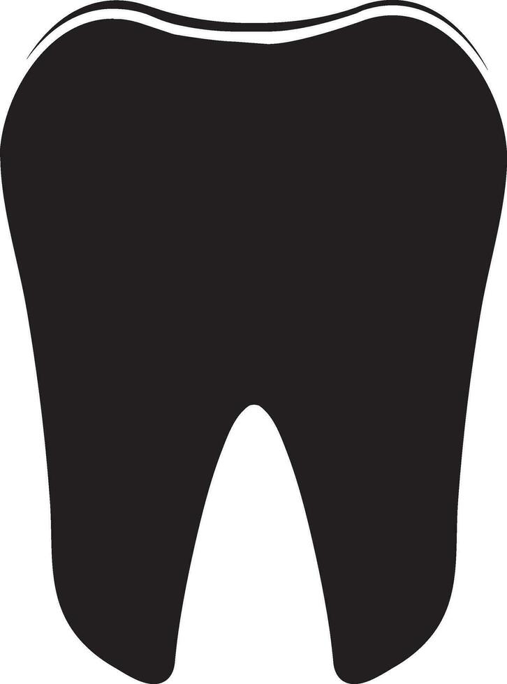 Illustration of tooth icon in black for human body. vector