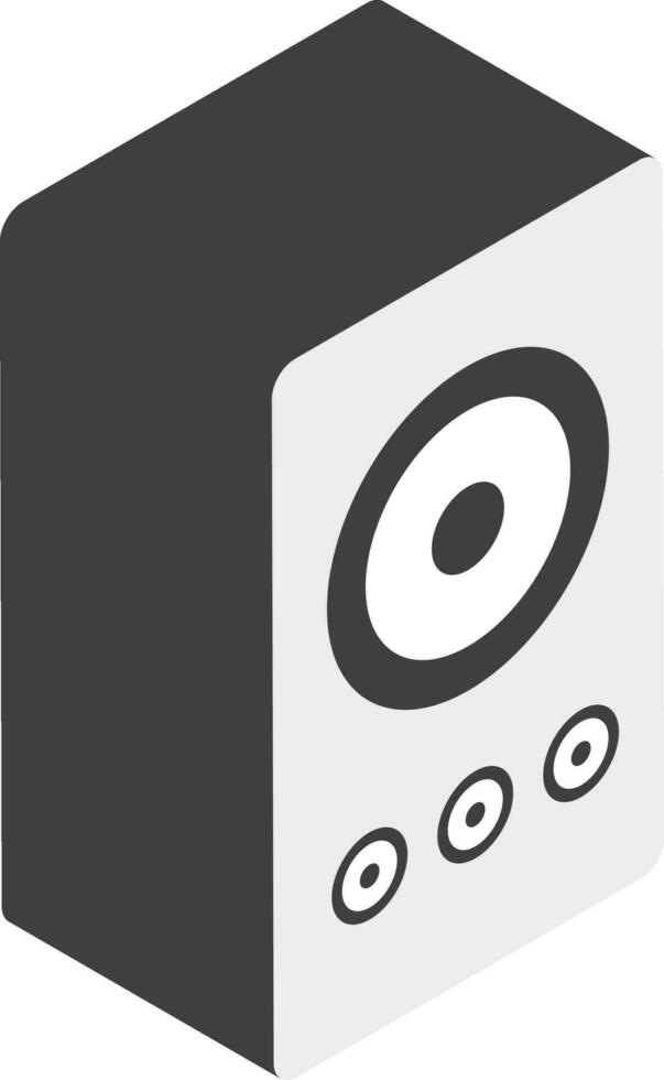 3d gris altavoz icono en blanco antecedentes. vector