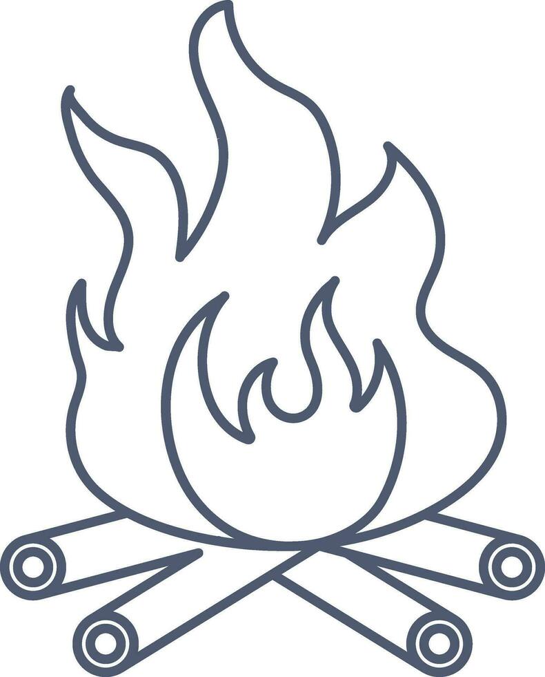 Bonfire Icon Or Symbol In Stroke Style. vector