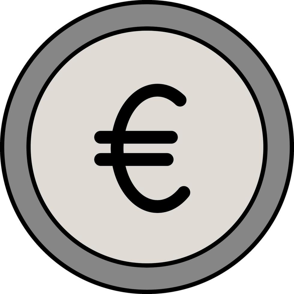 gris euro moneda icono en blanco antecedentes. vector