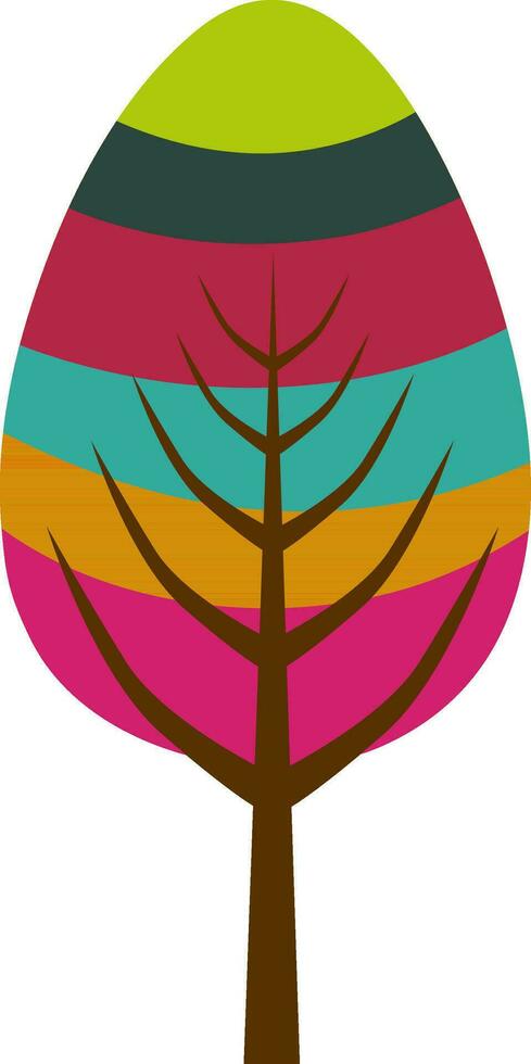 Colourful tree in leaf shape. vector