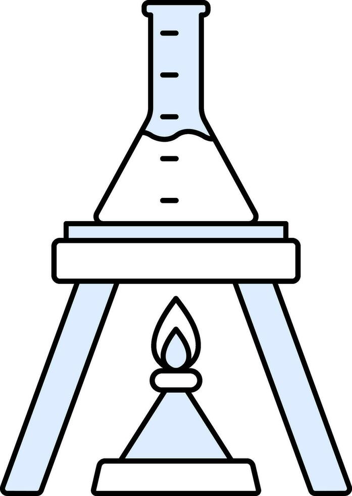 Pipe Lab Flasks Icon in Blue And White Color. vector