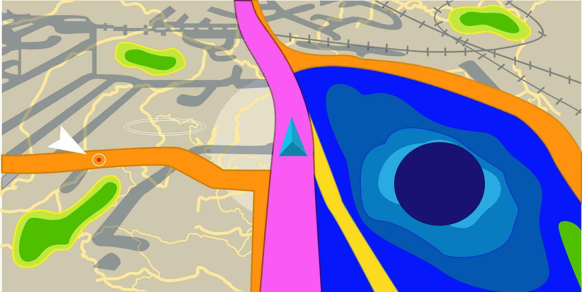Flat illustration of city navigation map. vector