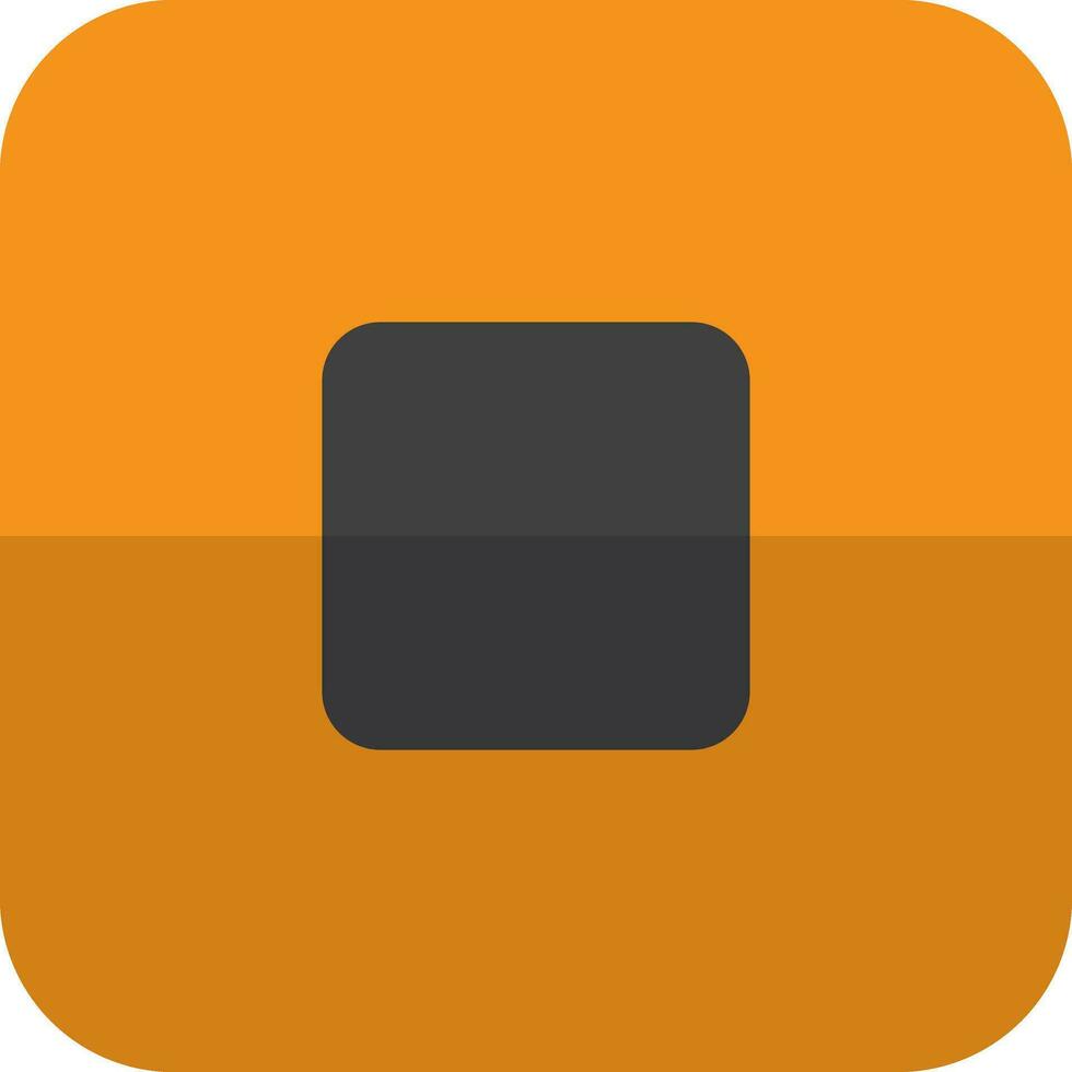 Stop button icon with orange color and half shadow. vector