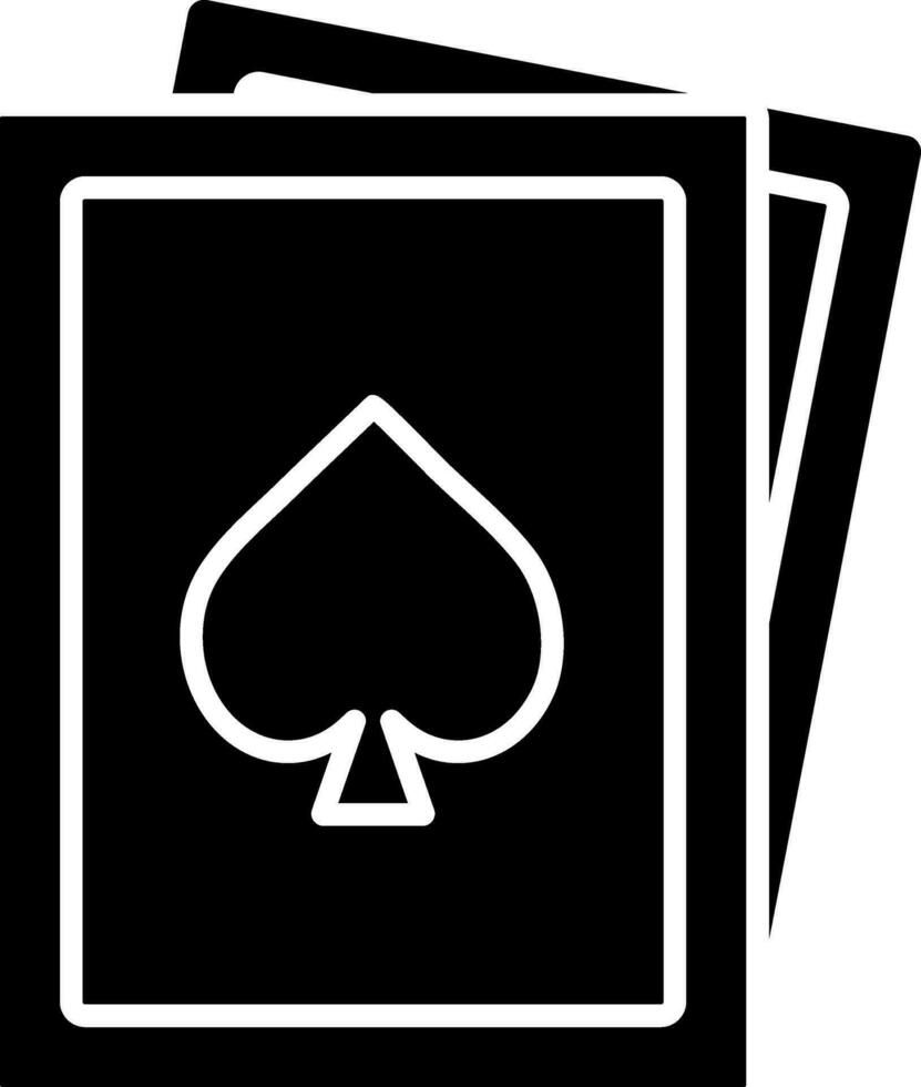 Ace of Spade Card Icon In Glyph Style. vector