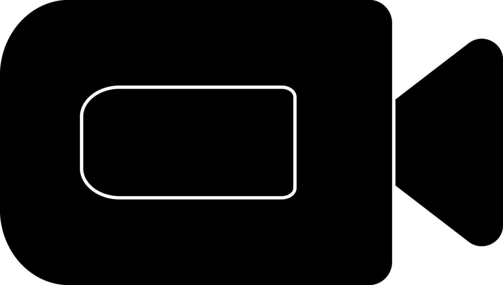 Video camera icon in black for multimedia concept. vector