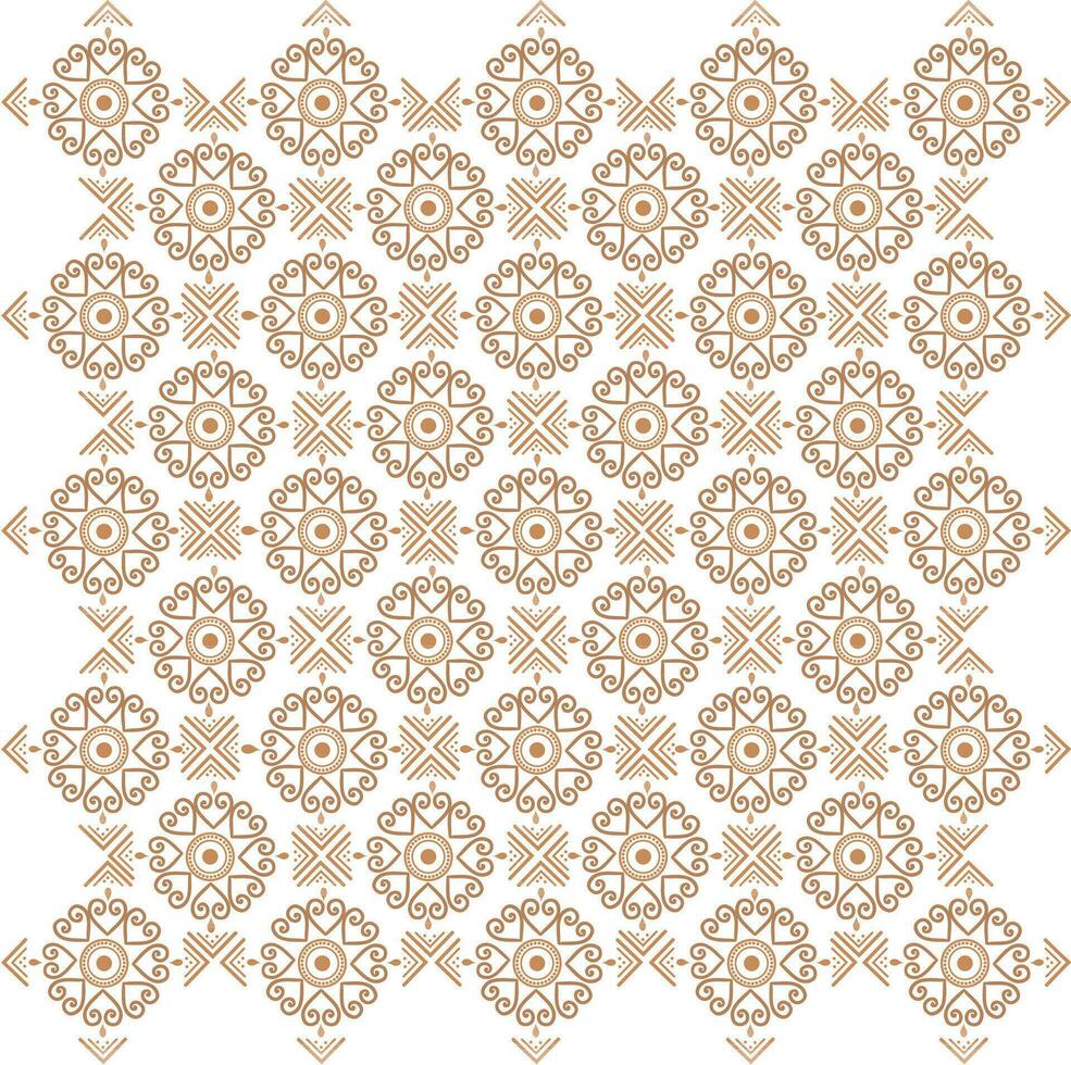 Circular floral abstract design pattern on white background. vector