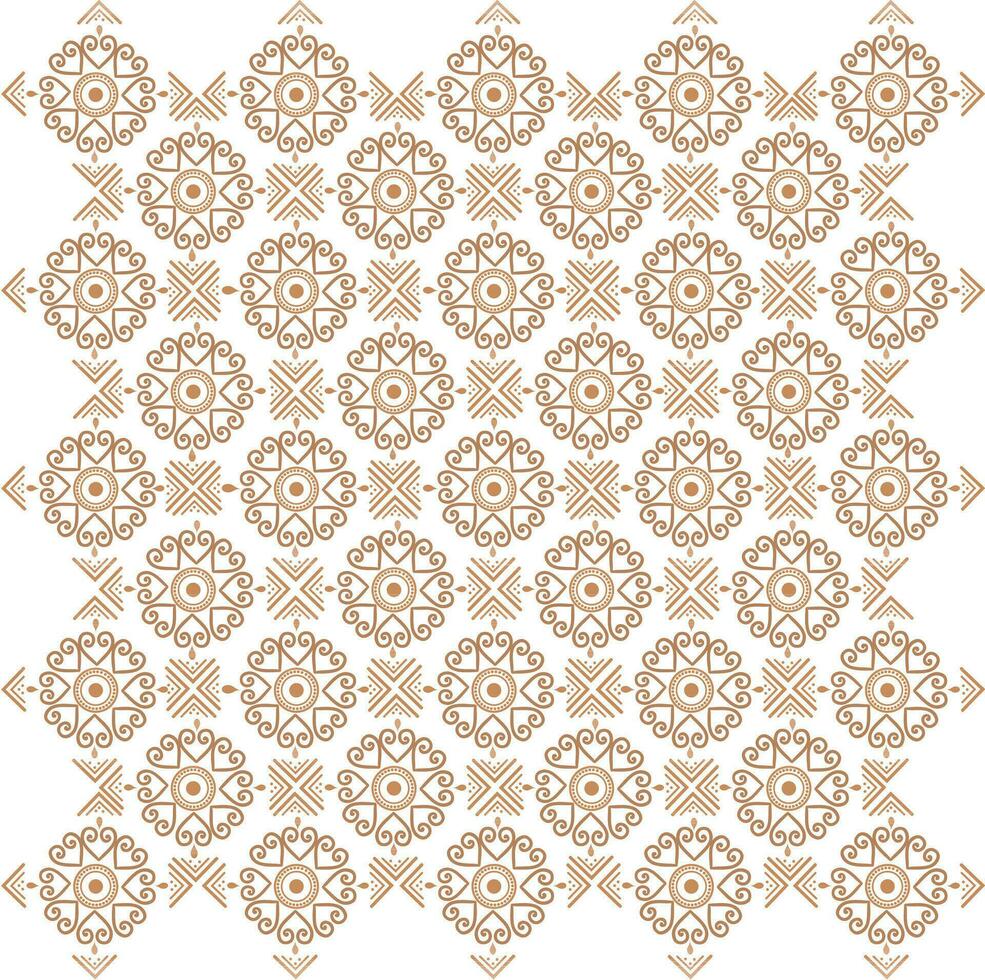 Circular floral abstract design pattern on white background. vector