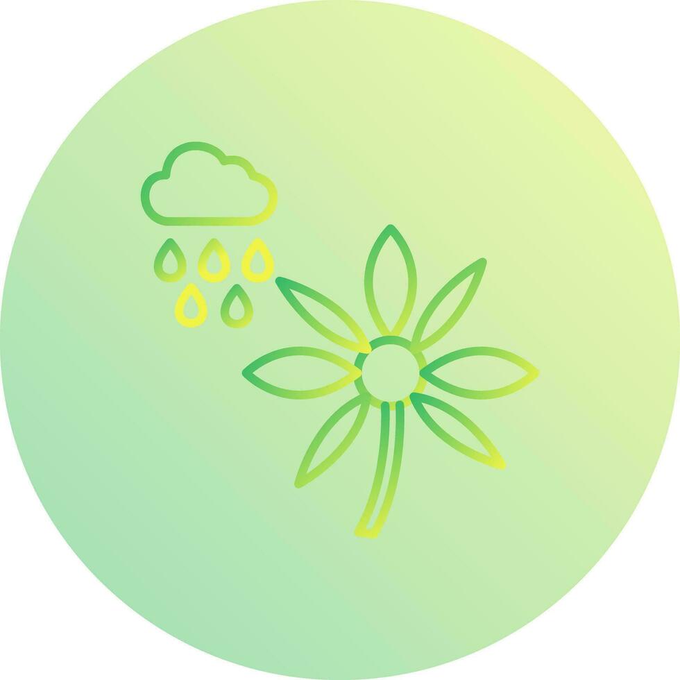 Flower with rain Vector Icon
