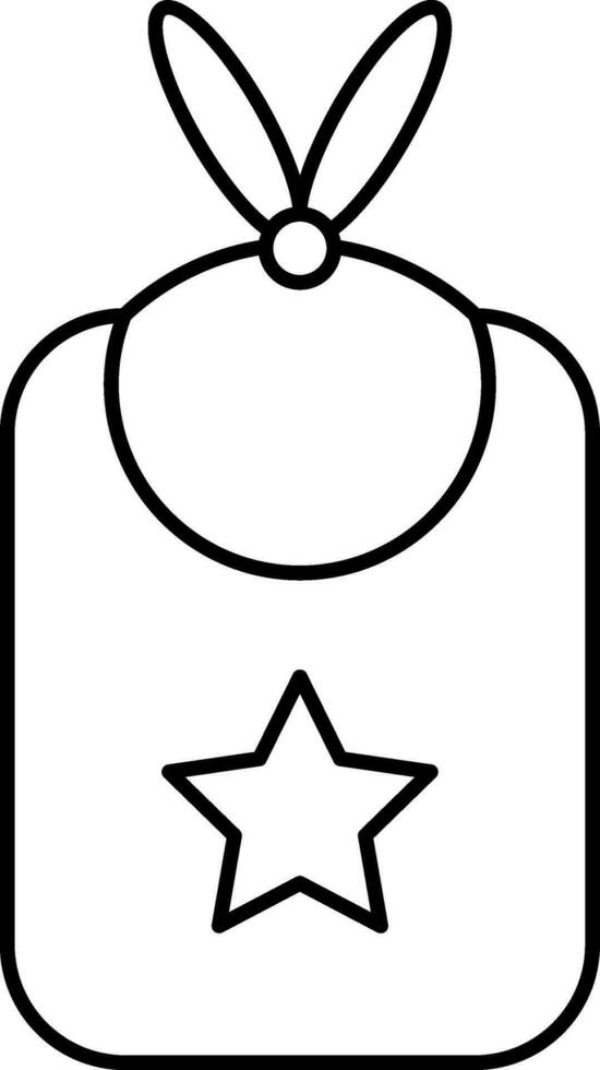 Bib Icon In Black Outline. vector