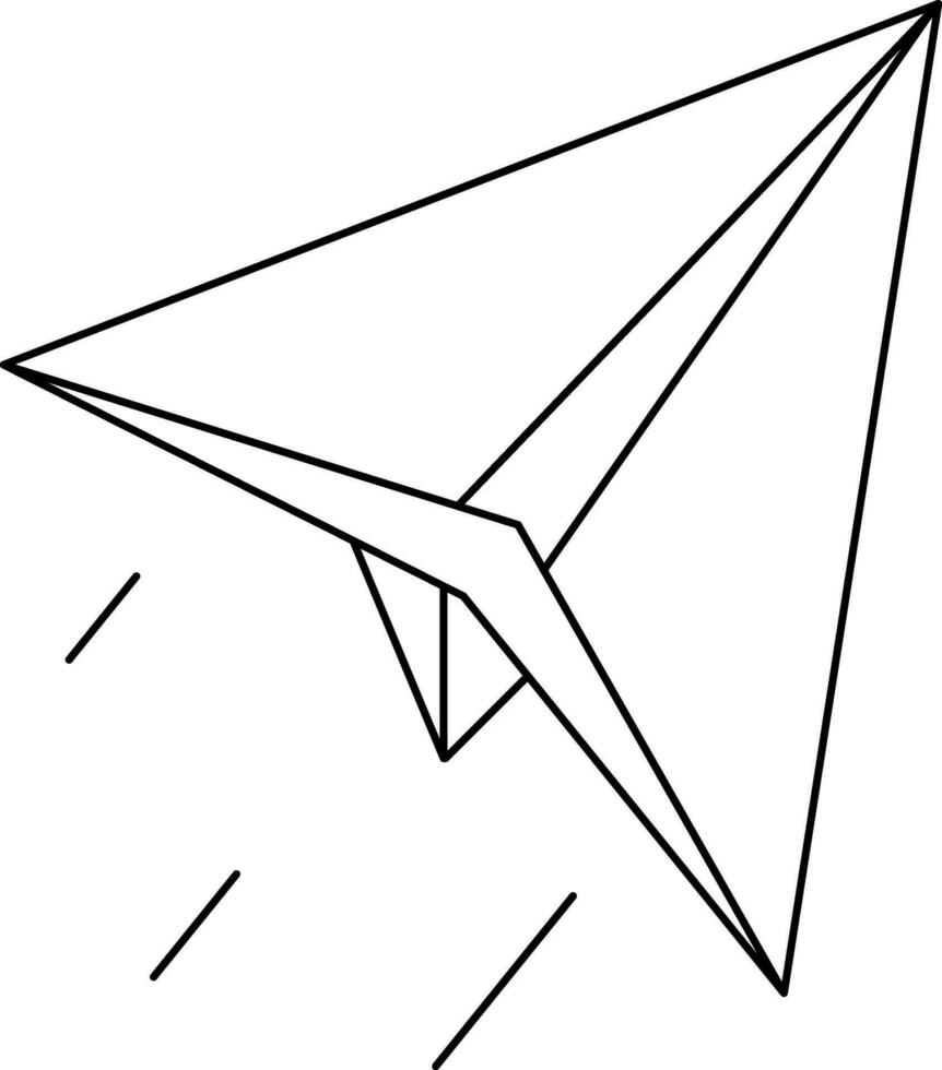 Isolated Paper Plane Icon in Black Line Art. vector