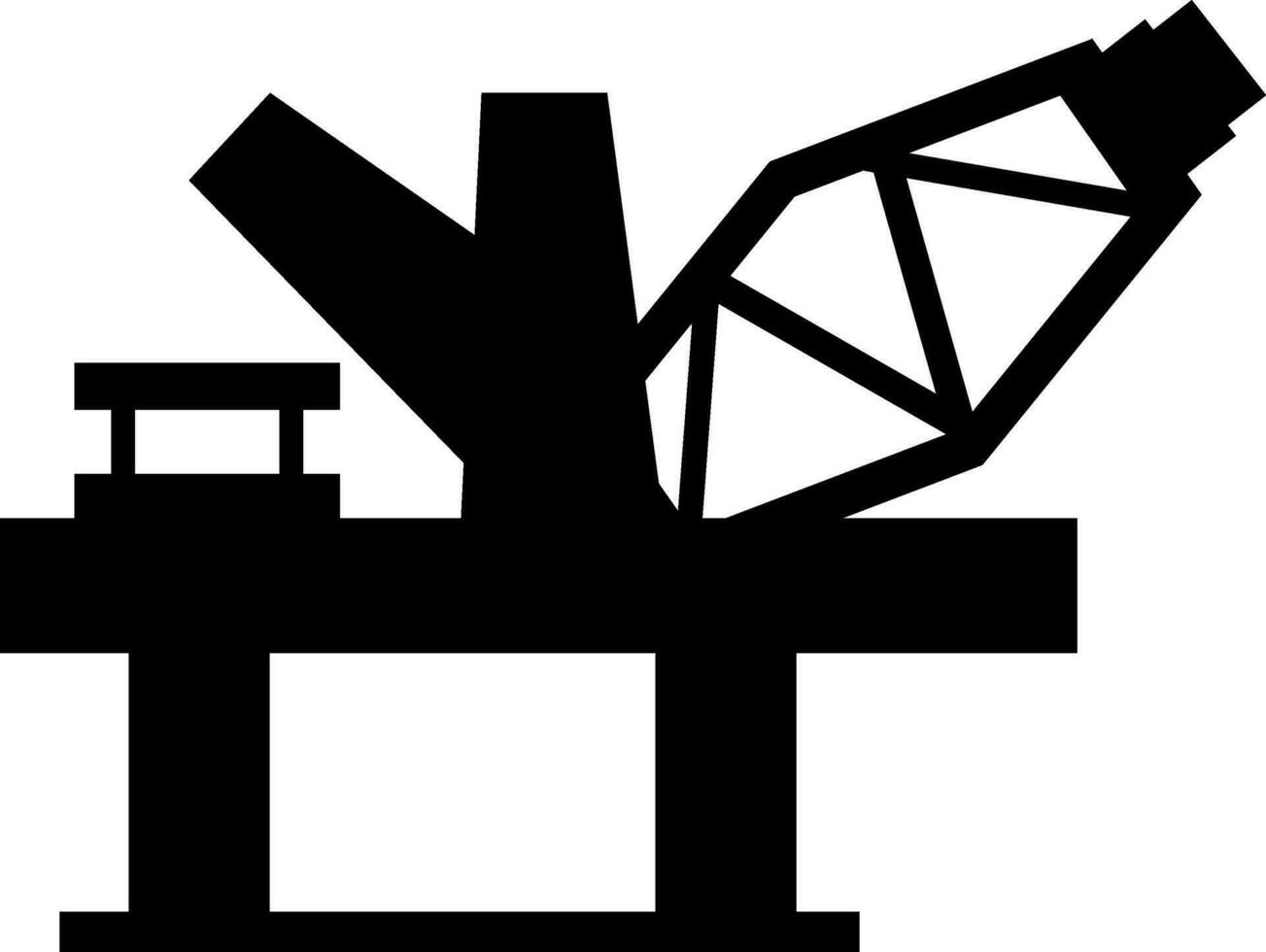 Crane in black and white color. vector