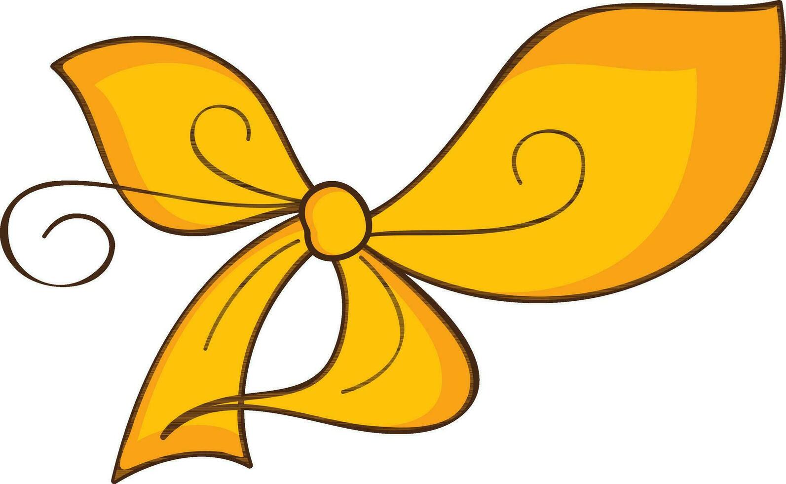 Bow ribbon in flat style illustration. vector