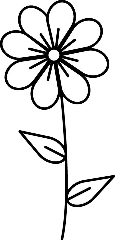 Line Art Illustration Of Flower Icon In Flat Style. vector