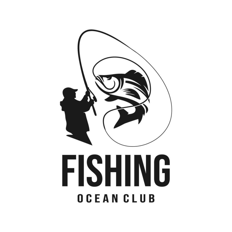 fishing logo vector template illustration