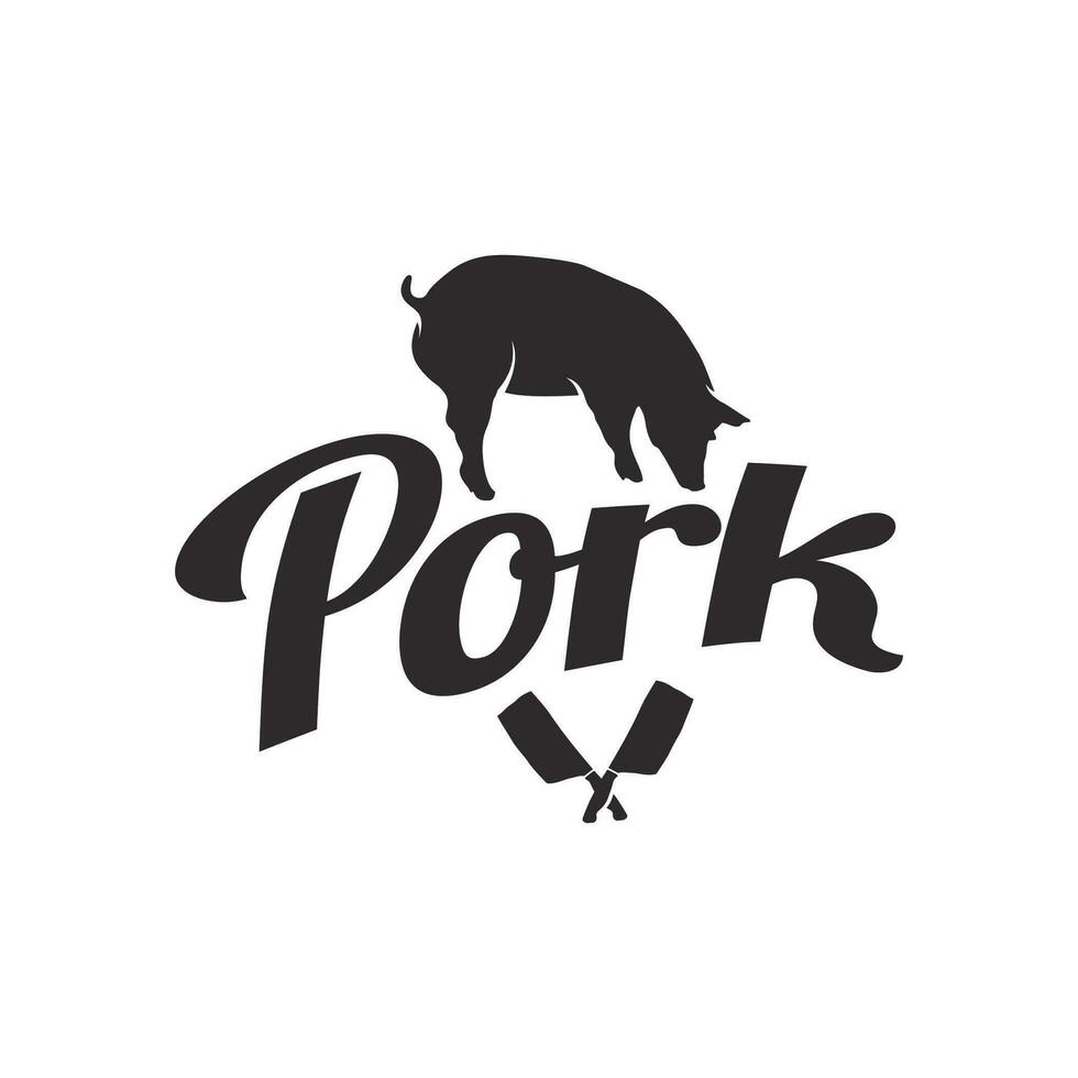 vector logo pork template illustration