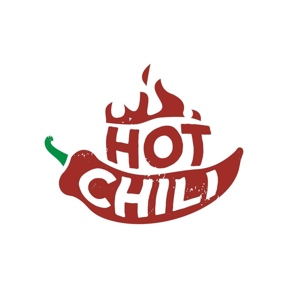 logo lettering hot chili template illustration vector