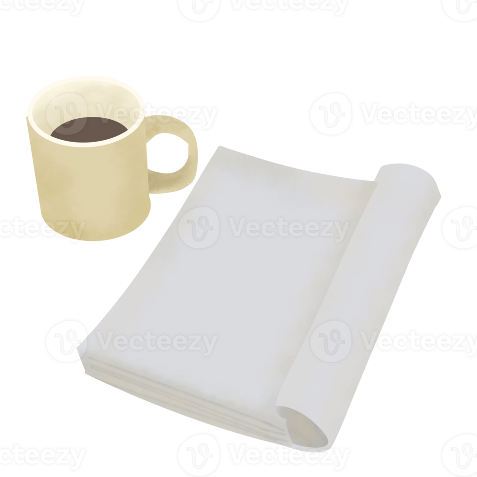Book and a cup of tea png