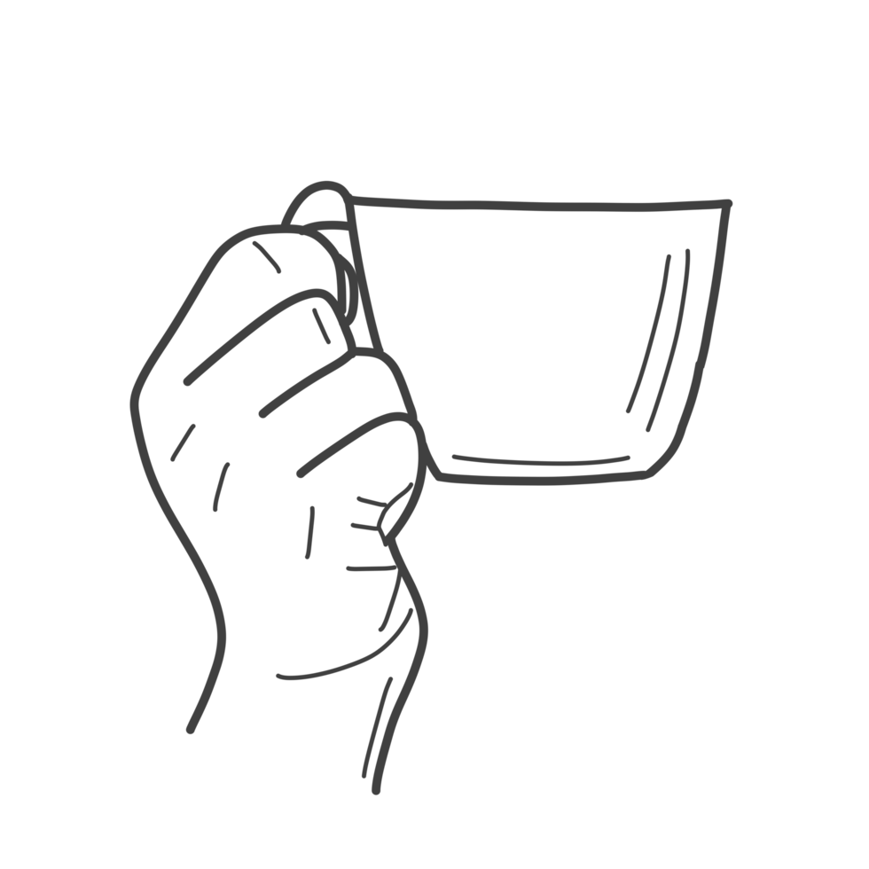 Hand hold a drink png