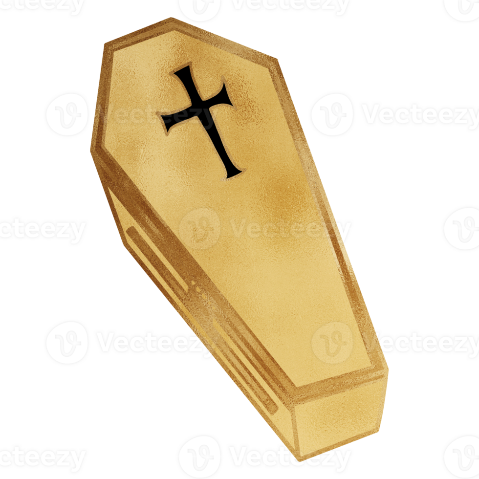 Golden Halloween Coffin png