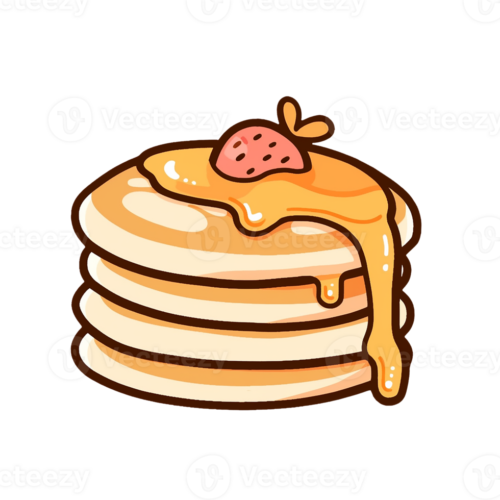 pancakes on transparent background, ai generated, digital illustration