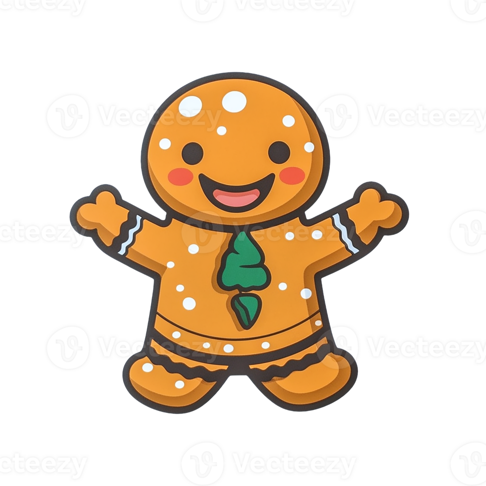 gingerbread isolated on transparent background, xmas, winter, , digital illustration. png